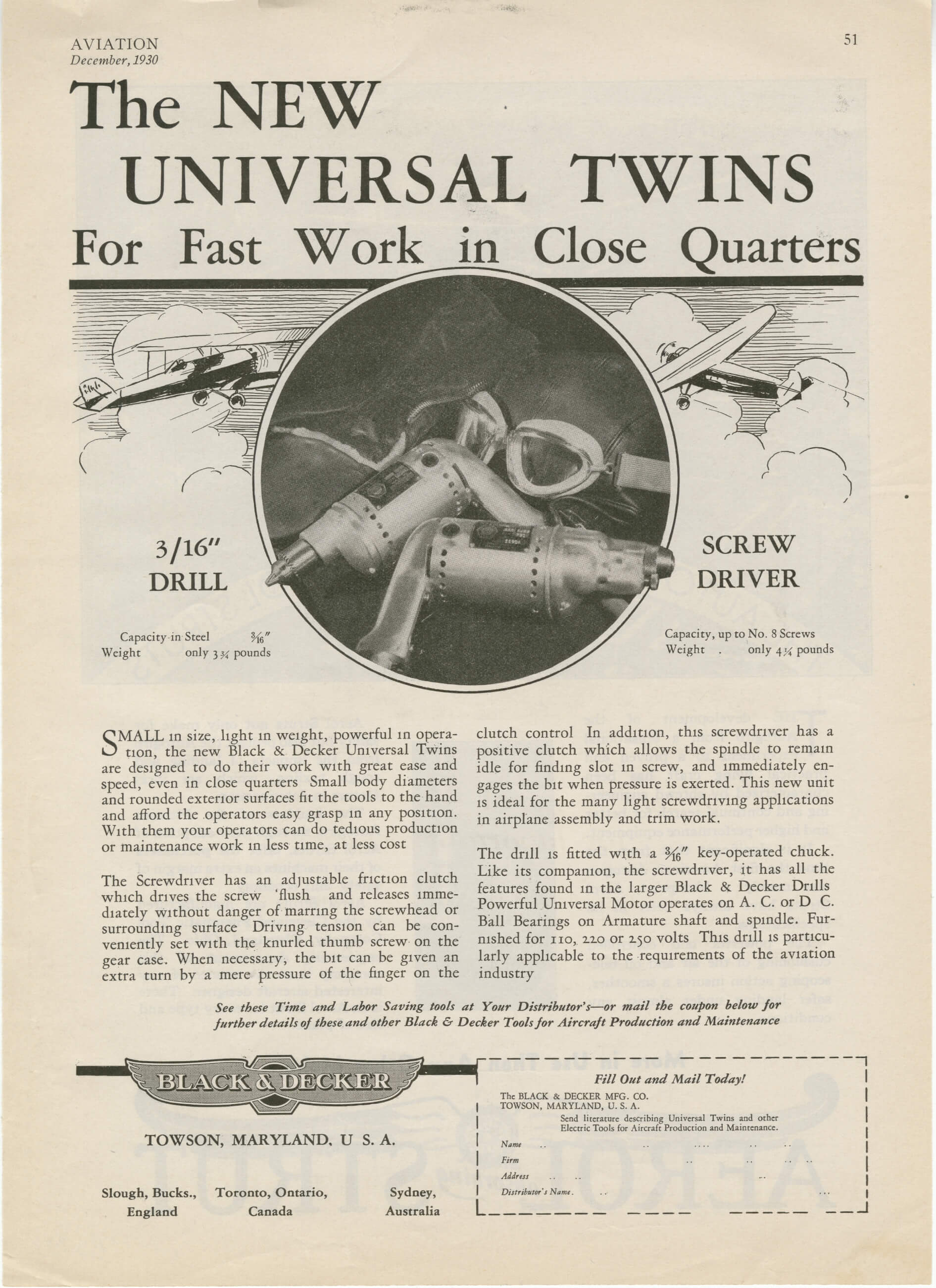 STANLEY BLACK & DECKER和航空航天工业