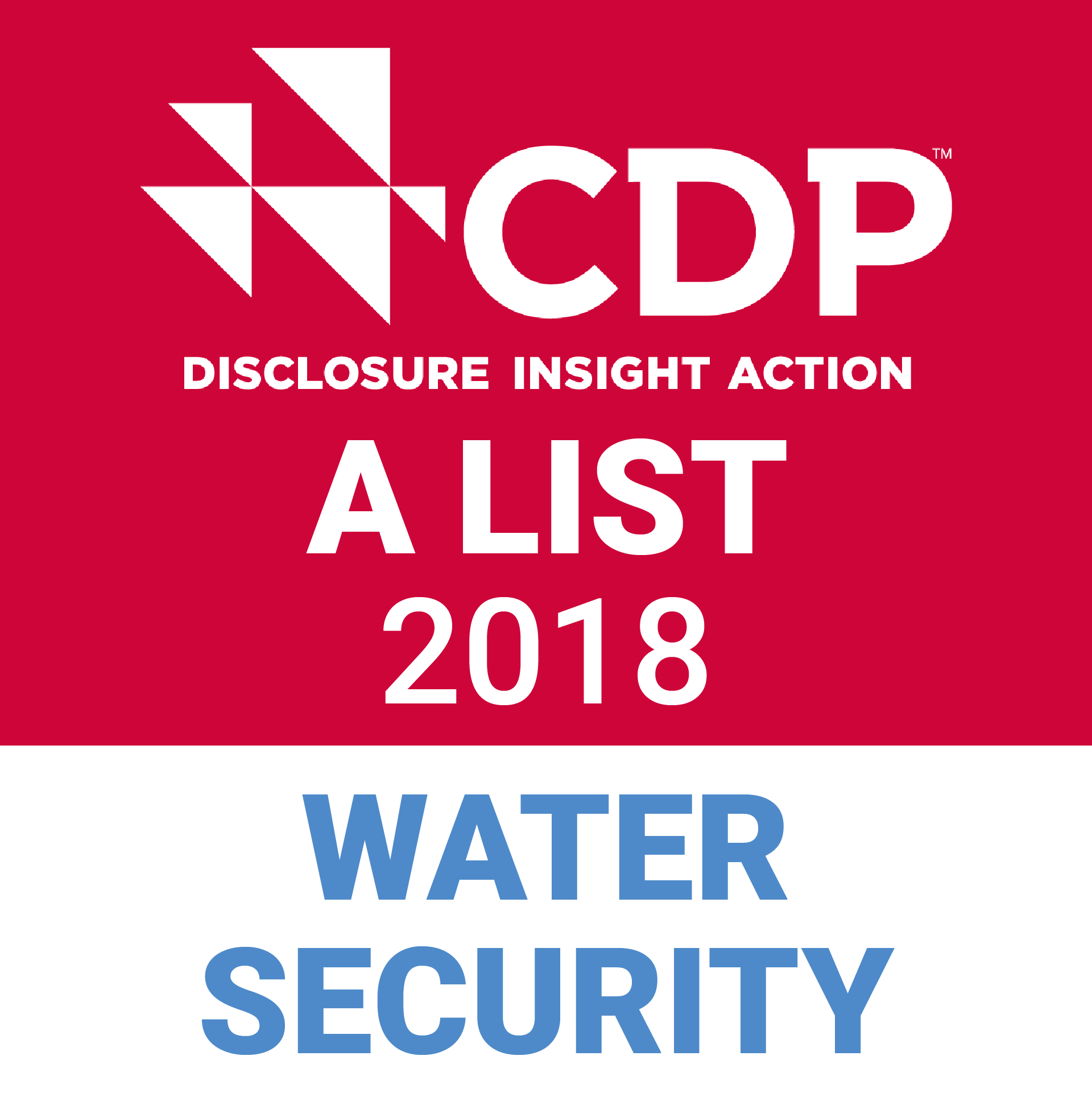 CDP气候水列表- Water Security Stamp