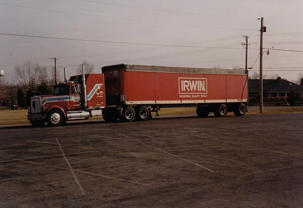 A semi tractor trailer